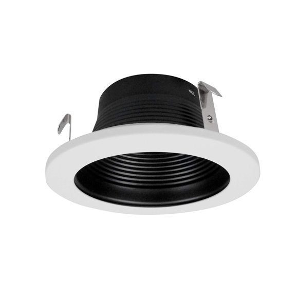 NICOR Lighting 19501 - Moldura empotrable para carcasas de 4 pulgadas, color blanco y negro