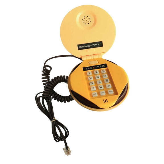 Creative Cartoon Hamburger Landline Phone Real Working Telephone Gift Decoration for Home Office Business Bathroom