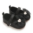 thumbnail image 2 of Black Delicate Bow Decorated Soft Sole Shoes For Newborns And Infants Up To 12 Months With Flexible Base For Developing Feet, 2 of 9