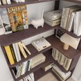 thumbnail image 5 of Leumius 5 Tier Freestanding Bookshelf,Wooden L-Shaped Corner Bookcase with Anti-drop Panel and Anti Tipping Device, Display shelf Open Storage,Ox Blood Red, 5 of 12