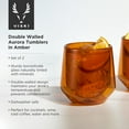 thumbnail image 3 of Viski Aurora Wine Glasses, Iced Coffee, Water Tumblers, 9 oz Set of 2 Amber, 3 of 6
