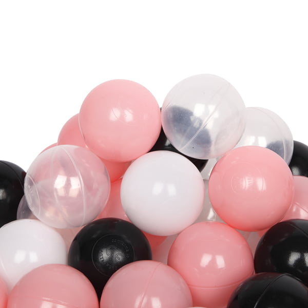 Thense Pit Balls Crush Proof Plastic Childrens Toy Balls Macaron Ocean Balls Big Size 2.75 Inch Phthalate & BPA Free Pack of 100 White&Pink&Green 