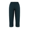 thumbnail image 4 of Musuos Women Casual Wide Leg Pants Cotton Linen Capri Cropped Baggy Pants e Trousers, 4 of 9