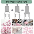 thumbnail image 6 of Floral Dining Chair Covers for Dining Room Set of 4, Stretch Dining Chair Cover for Dining Room Kitchen Washable, Removable Slipcovers for Home, Hotel, Banquet (Cow-Black+Pink, 4PC), 6 of 6
