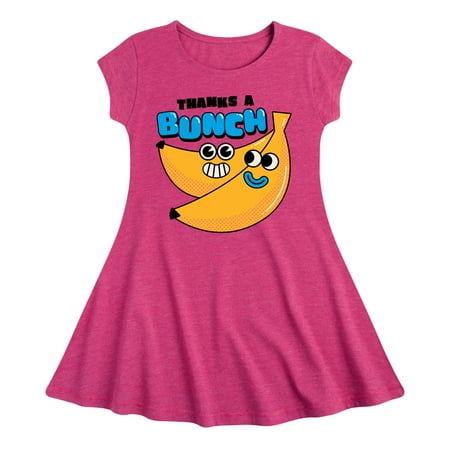 

Instant Message - Thanks A Bunch - Toddler And Youth Girls Fit And Flare Dress