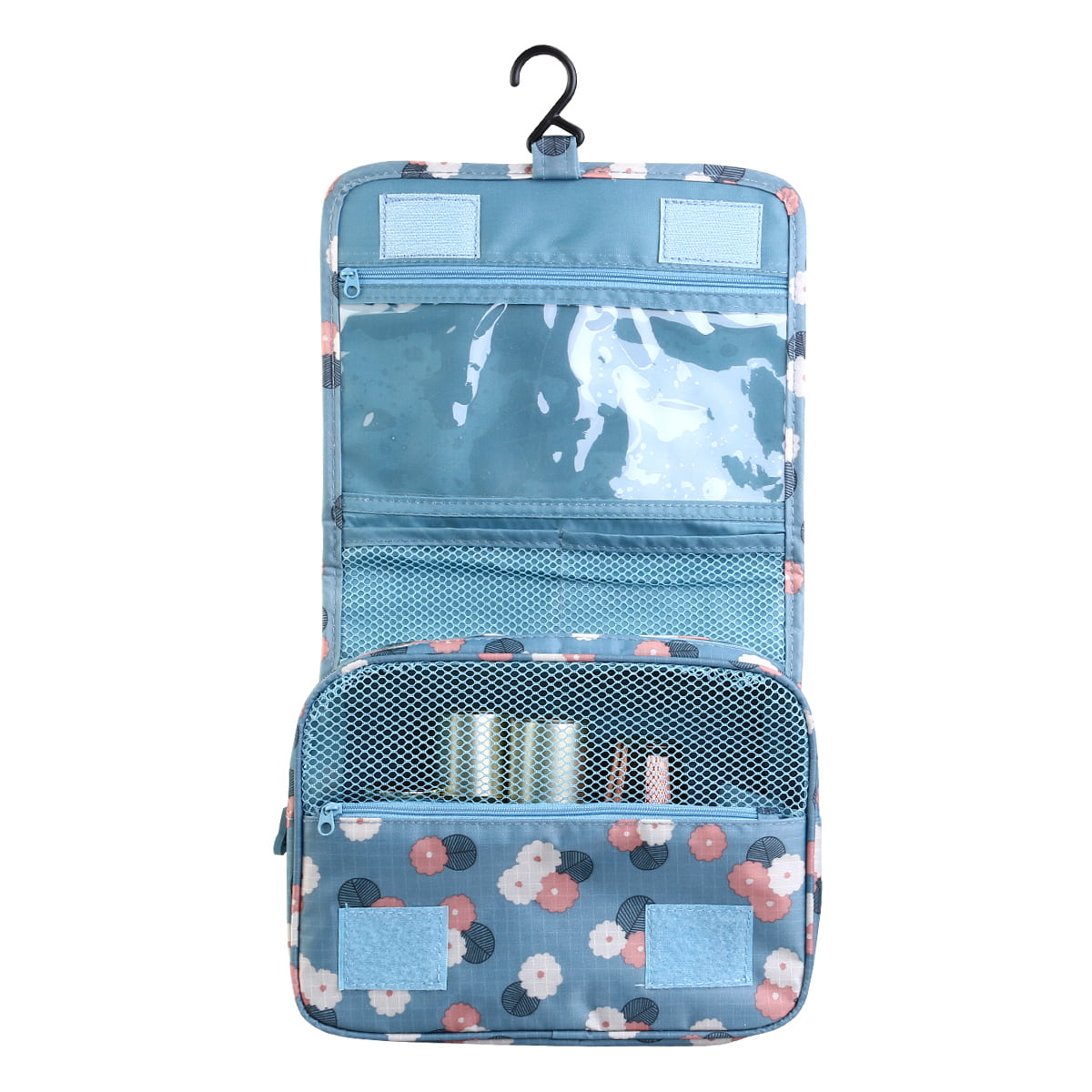 Portable Waterproof Hanging Wash Bag Toiletry Bag Travel Cosmetic Bag Pouch Organizer (Sky Blue ...
