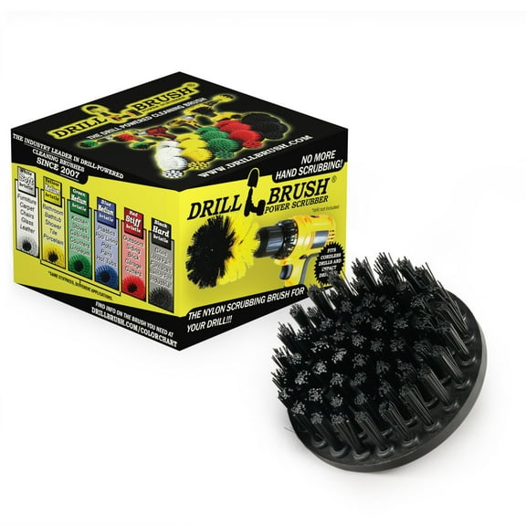 Ultra Stiff 4-Inch Electric Spin Scrubber: Industrial Cleaning Supplies for BBQ, Oil Stains, Rust, Metal, Concrete, Grates, Smoker, Griddle, Outdoor Deck, Garage, & Driveway - No Wire Brush for Drill