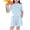 Blue, variant on 2 PC Girls Ice Silk Skort Set for 5-15 Years Round Neck Short Sleeve T-Shirt and Quick Dry Skirted Shorts Summer Active Outfit