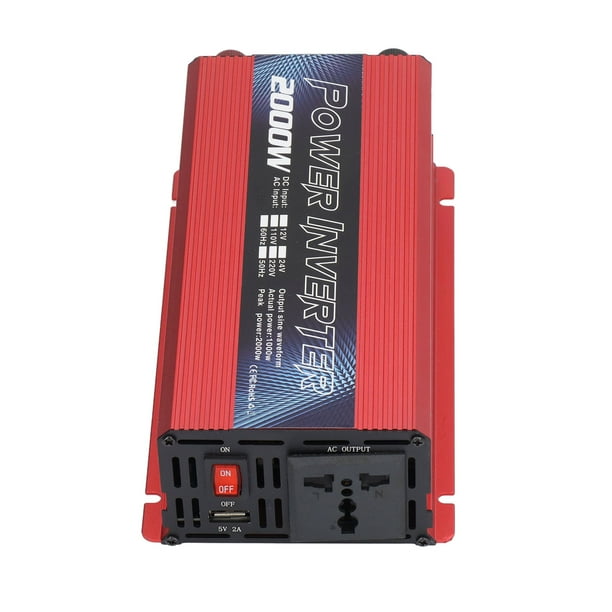 Inversor De Energía De 2000 W CC 12 V A CA 220 V 110 V Transformador De Energía Para Automóvil, Convertidor De Voltaje Para Automóvil Con Enchufe De 3 Pines Y Puerto USB