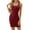 Red, variant on ICHUANYI Womens Sleeveless Summer Dress Crew Neck Ribbed Slim Fit Ruched Bodycon Casual Mini Dresses