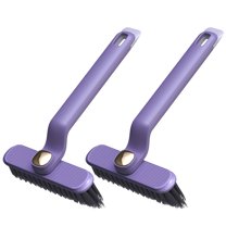 iMounTEK Crevice Cleaning Brush, 2in1 Carpet Deck Brush Floor Scrubber Floor Cleaning Brush and Clip for Bathroom, Purple