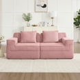 thumbnail image 2 of Newest Modular 2 Seat Loveseat Boneless Sofa, Cloud Sectional Couch,Deep Seat, Modern Modular 2-Seat Sofa Couch,Throw Pillows Corduroy Fabric Pink, 2 of 11