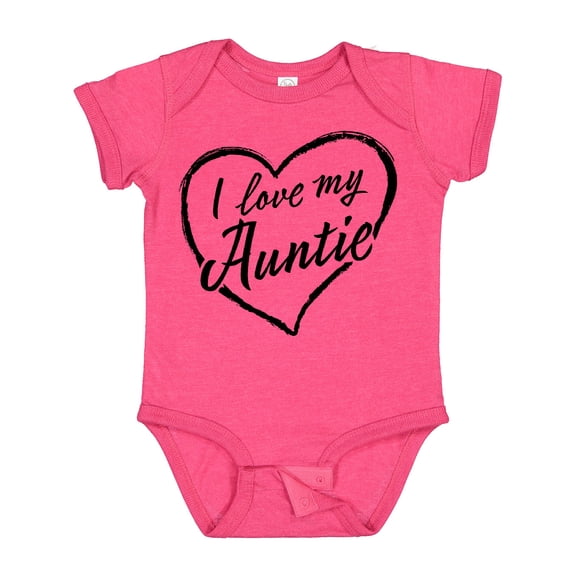 Inktastic I Love My Auntie in Black Chalk Heart Boys or Girls Baby Bodysuit