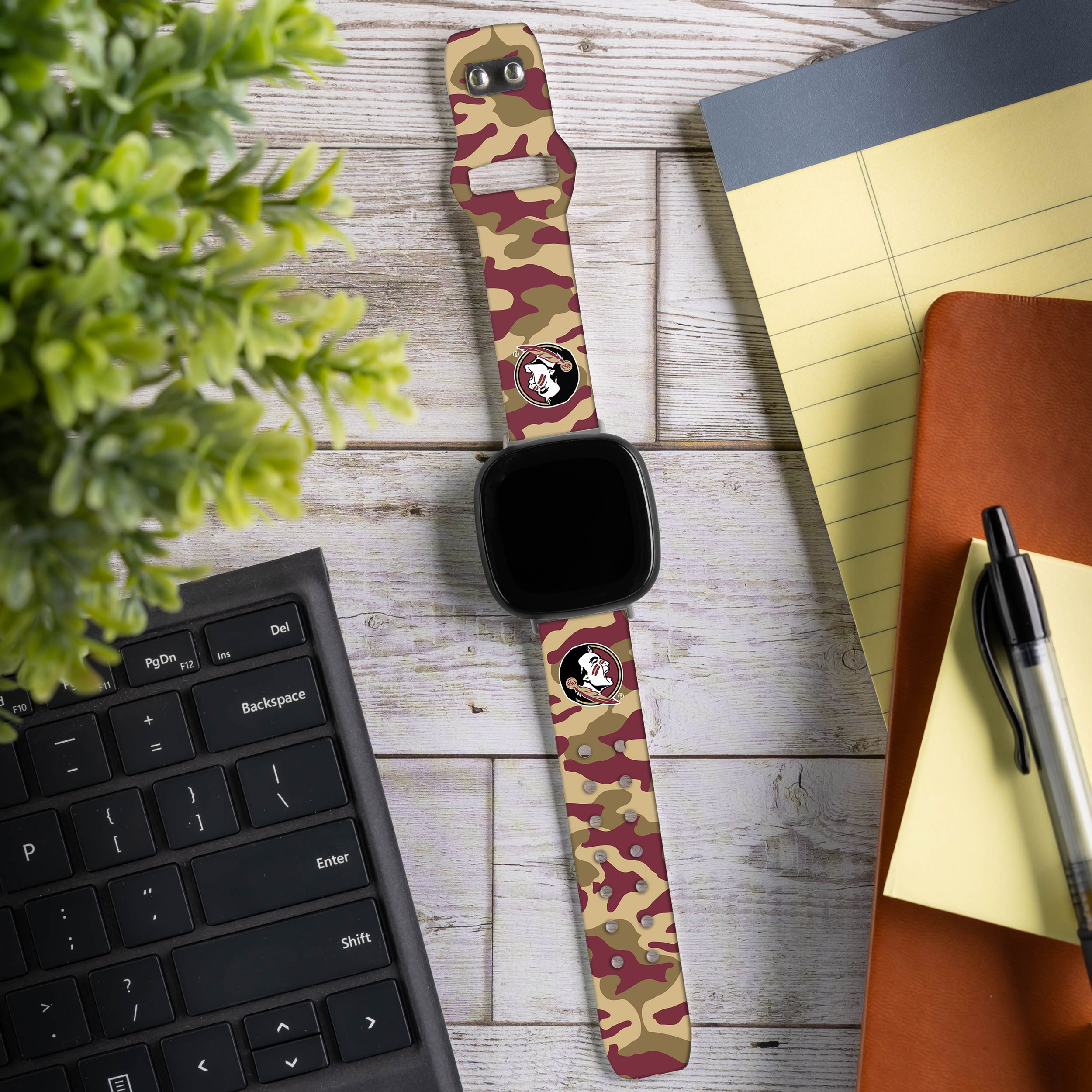 Seminoles HD Camo Unisex Watch Band for FitBit Versa 3 & Sense (Short)