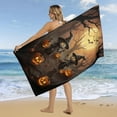 thumbnail image 4 of Halloween Scary Night Full Moon Oversized -Washed Lightweight Quick Dry Beach Towels - 32"x63", 4 of 7