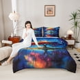 thumbnail image 4 of Manfei Tree Of Life Boy Girl 3 Pieces Queen Comforter Set,Bohemian Theme Ultra Soft Bedding Sets,Starry Sky Bedding Comforter Set Breathable,Breathable Home Decor,Reversible, 4 of 8