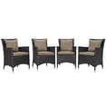 thumbnail image 2 of Modway Convene 4 Piece Outdoor Patio Dining Set in Espresso Mocha, 2 of 6