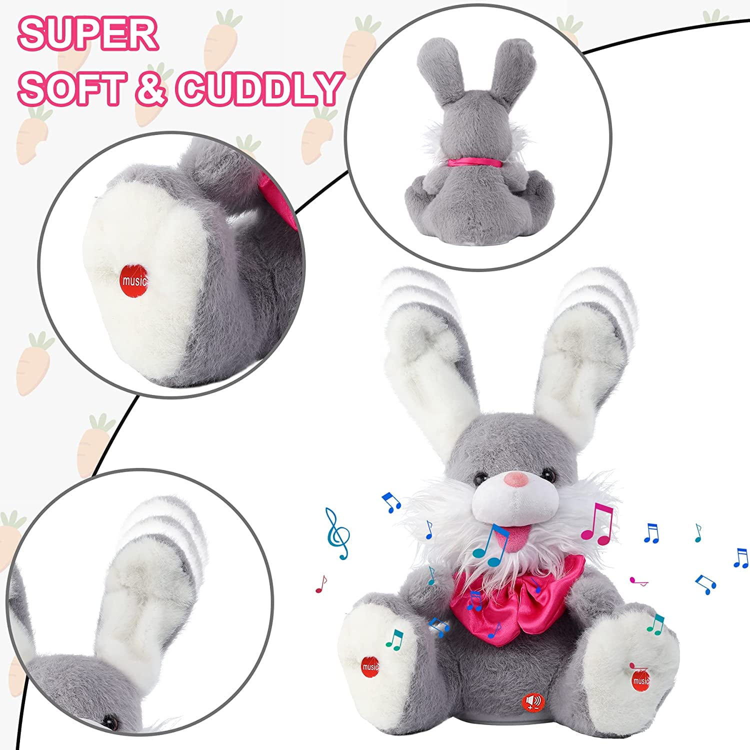 Easter Bunny Stuffed Animal - Interactive Soft Plush Peekaboo