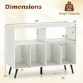 thumbnail image 3 of Costway Large Record Player Stand Cabinet with Built-in Power Outlet Open Shelves, 3 of 10