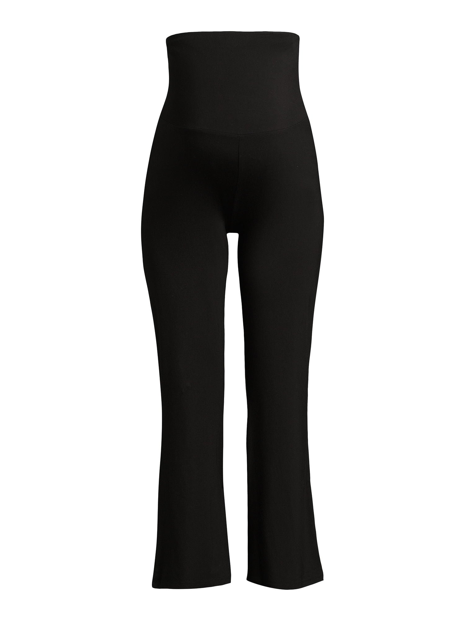 Time and Tru Women's Maternity Essential Knit Flare Pants, Sizes S-XXL