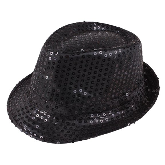 Sequin Hat Glitter Solid Color Dance Jazz Hat Western Retro Disco Cap Unisex Costume Cap for Women Men Party Supplies