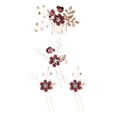 thumbnail image 5 of Fvsianol Wedding Hairpins Rhinestone Hair Clips Bridal Hair Jewelry Set 4Pcs/Set Hairpins Hair Sticker Side Comb Wedding Hair Clips Hair Jewelry for Bride Headwear, 5 of 9