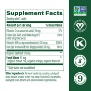 MegaFood Blood Builder Iron Supplement for Women - Vitamin C & B12 - Vegan - 180 Servings