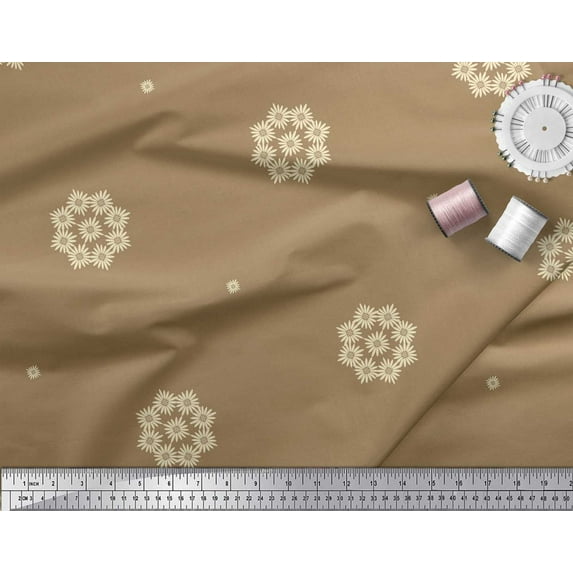 Soimoi Poly Georgette Fabric Artistic Floral Printed Craft Fabric by the Yard 52 Inch Wide