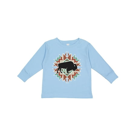 

Inktastic Buffalo Cute Western Pattern Gift Toddler Boy or Toddler Girl Long Sleeve T-Shirt