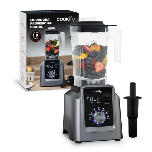 Cookify Licuadora Profesional de Alto Poder con Pantalla Digital y Temporizador, Uso Rudo, Vaso 1.6 Lts. (PB005)