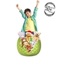thumbnail image 3 of Green Storage Toy Bag Chair, Traditional Japanese Floral Wave Pattern Far Eastern Ornament, Stuffed Animal Organizer Washable Bag, Small Size, Yellow Green Apple Green, by Ambesonne, 3 of 3