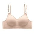 thumbnail image 6 of Brglopf Push Up Bras for Women Wireless Everyday Bra Solid Rib Soft Support Seamless Comfortable Bralette Khaki Free Size, 6 of 6
