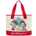thumbnail image 4 of Disney Parks Tote Bag WDW Happy Holidays Santa Mickey and Minnie New with Tag, 4 of 4