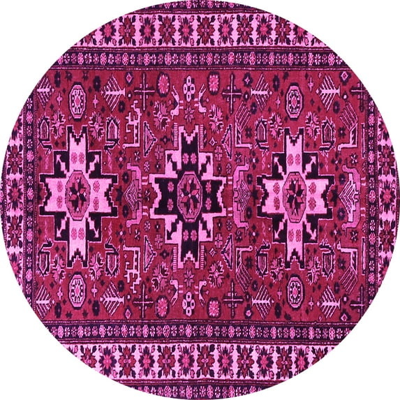 Ahgly Company Indoor Round Persian Pink Traditional Area Rugs, 6' Round