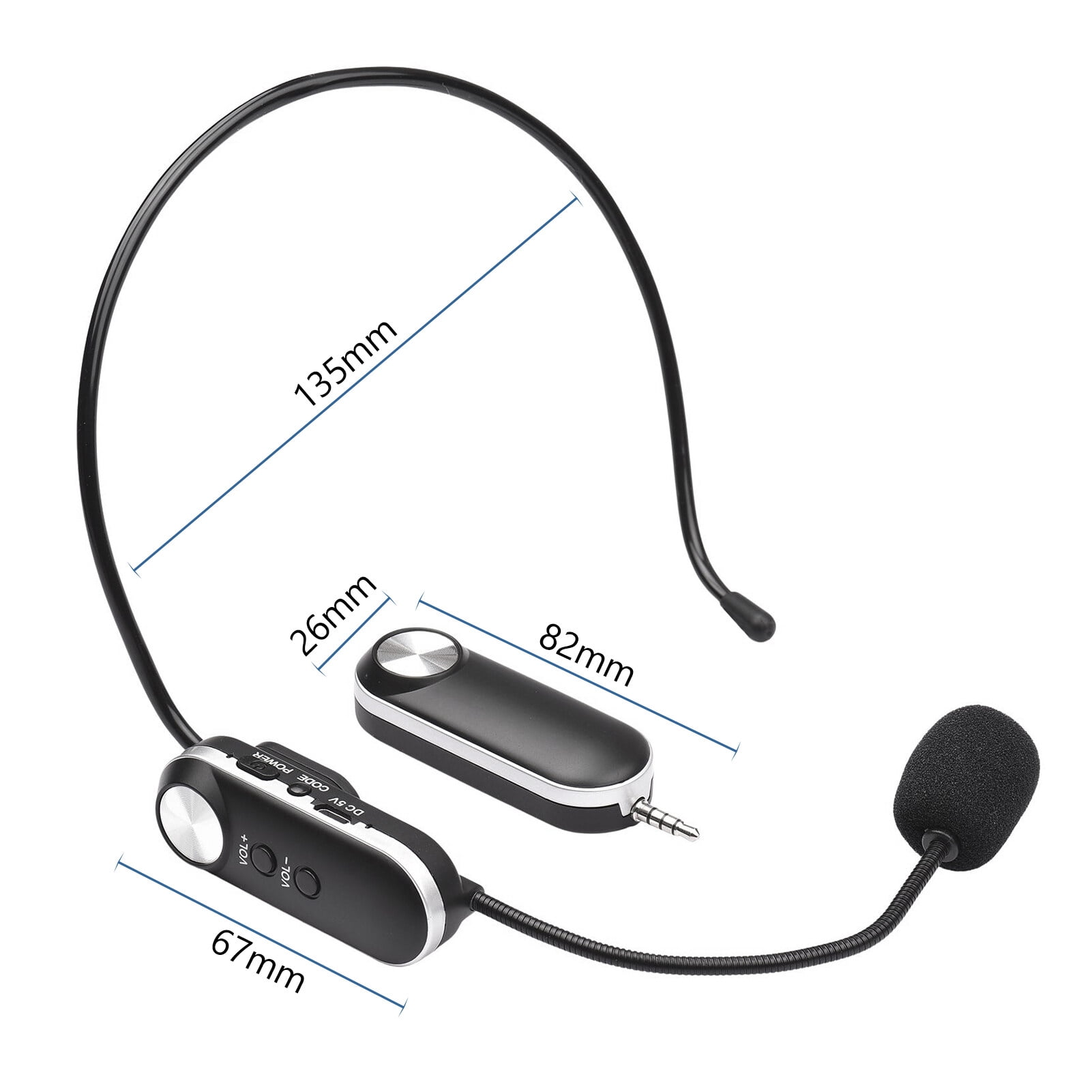 UHF Headset Wireless Microphone Professional Wireless Mic Set 6.35mm Receiver for Speaker Voice Amplifier for Teaching Training Tour Guide Teacher Conference Hosting Music Lovers Playing KTV Scenes