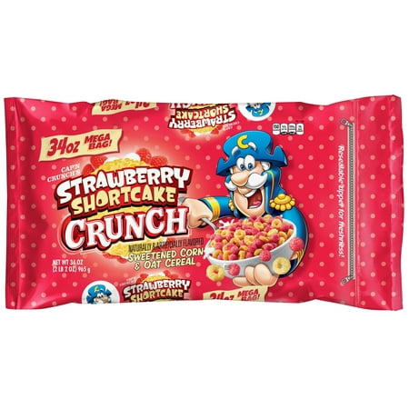 Cap'n Crunch's Cereal, Strawberry Shortcake, 34 oz Mega