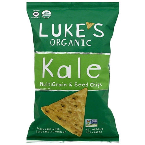 Luke's Organic Kale MultiGrain & Seed Chips, 5 oz (Pack of 12