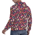 thumbnail image 6 of Balery Apricot color Skull flower Pattern Mens Hoodie Kangaroo Pocket Hoodie Pullover Hooded Sweatshirt Ideal for Daily Wear Travel and Home-Small, 6 of 7