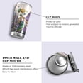 thumbnail image 2 of SKYSONIC Mardi Gras Tumbler Stainless Steel Double Wall Vacuum Reusable Insulated Mug with Straw and Built-in Coaste for Cold and Hot Beverages, 12oz, 2 of 7
