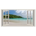 thumbnail image 1 of Designart Open Window to Calm Seashore Canvas Wall Art, 1 of 4