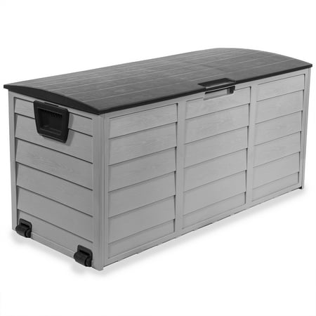 Barton 63-Gallons Patio Storage Box Container UV Resistant Handle with Built-in Wheel