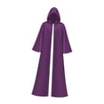 thumbnail image 4 of Capa de Halloween, bata, vestido gótico, capa larga con capucha, disfraz de mascarada Violeta XXL, 4 of 8