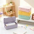 thumbnail image 7 of Plastic Pencil Box with Lids,Hard Pencil Case,Crayon Box with Snap-tight Lid Stackable Design,Portable Pen Holder for Small Desk Supplies Storage,Yellow, 7 of 7