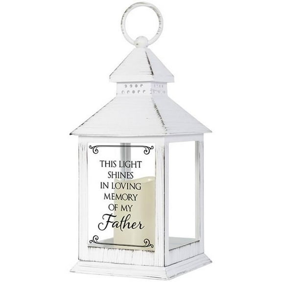 Carson Home Accents 256112 11 x 4 in. In Loving Memory of My Father Lantern with LED Candle & Timer
