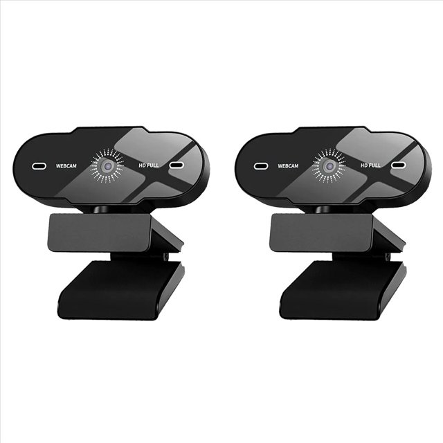 2X Cámara Web 1080P Mini PC Cámara USB Cámara 1080P Cámara Web Profesional HD con Micrófono para Computadora Transmisión de Juegos de Oficina