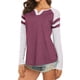 thumbnail image 1 of Tops de mujer, parches en las mangas / Tops de manga larga Mixfeer Rojo M, 1 of 5