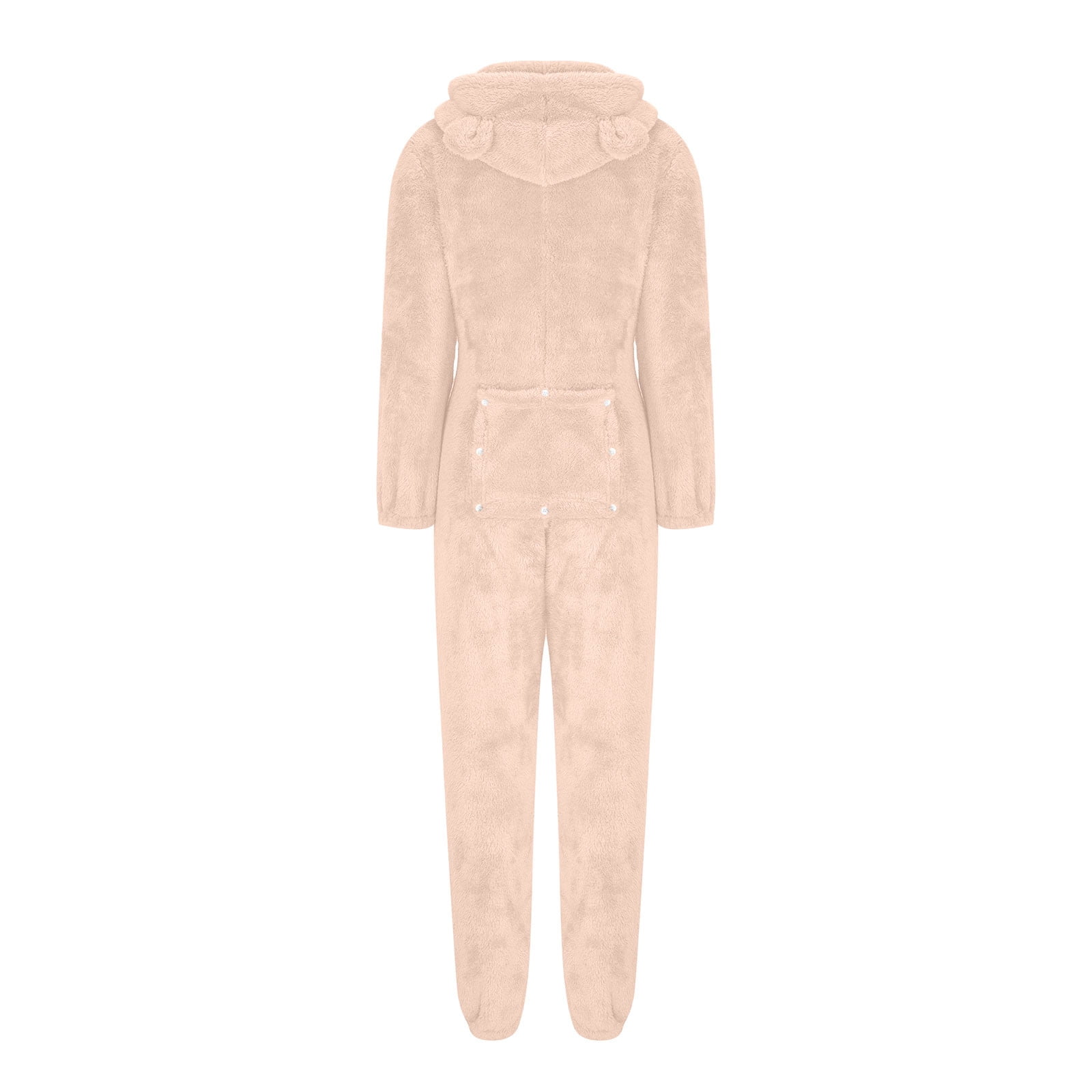 Women Zip-up Onesie Sherpa Lined Hoodie Plush Long Sleeve