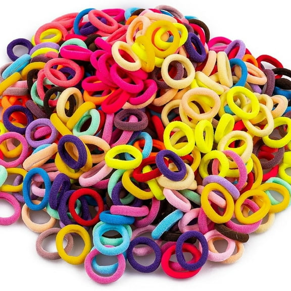 350 PCS Multicolor Cotton Hair Ties – Small Baby Hair Elastics for Kids and Girls, No Crease Finger Ponytail Holders (20 Colors)