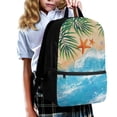 thumbnail image 3 of KUIFORTI Kids Teens Schoolbag 17 inch Beachside Starfish Print Stationery Schoolbag with Adjustable Strap and Compartment Study Accessories Organizer Bookbag, 3 of 6