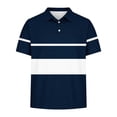 thumbnail image 4 of Maqroz Boys Striped Shirts Short Sleeve Tops Kids Casual Collared Tees Button Down Activewear School Daily Playwear Golf Tennis Outfits Athletic Vacation Gear Size 5-15 Years, 4 of 8